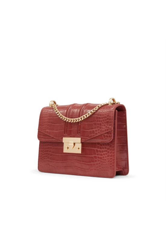 Charles Keith Chain Flap Shoulder Bag Clay